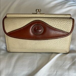 Dooney & Bourke Vintage Cream and Brown Wallet